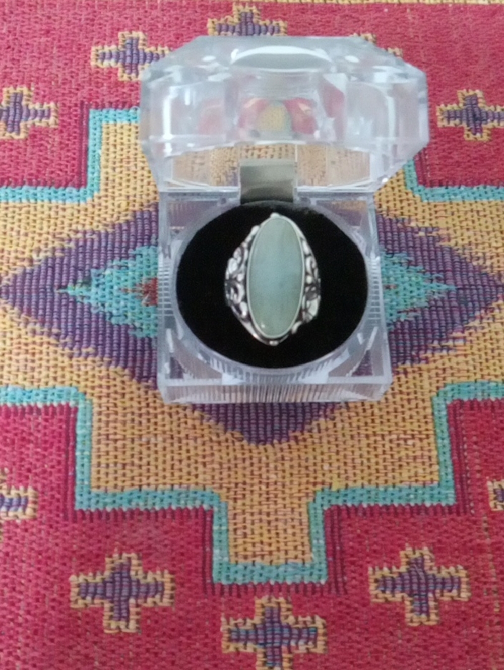 Carolyn Pollack  Adventurine/Green Jade Sterling Silver Ring